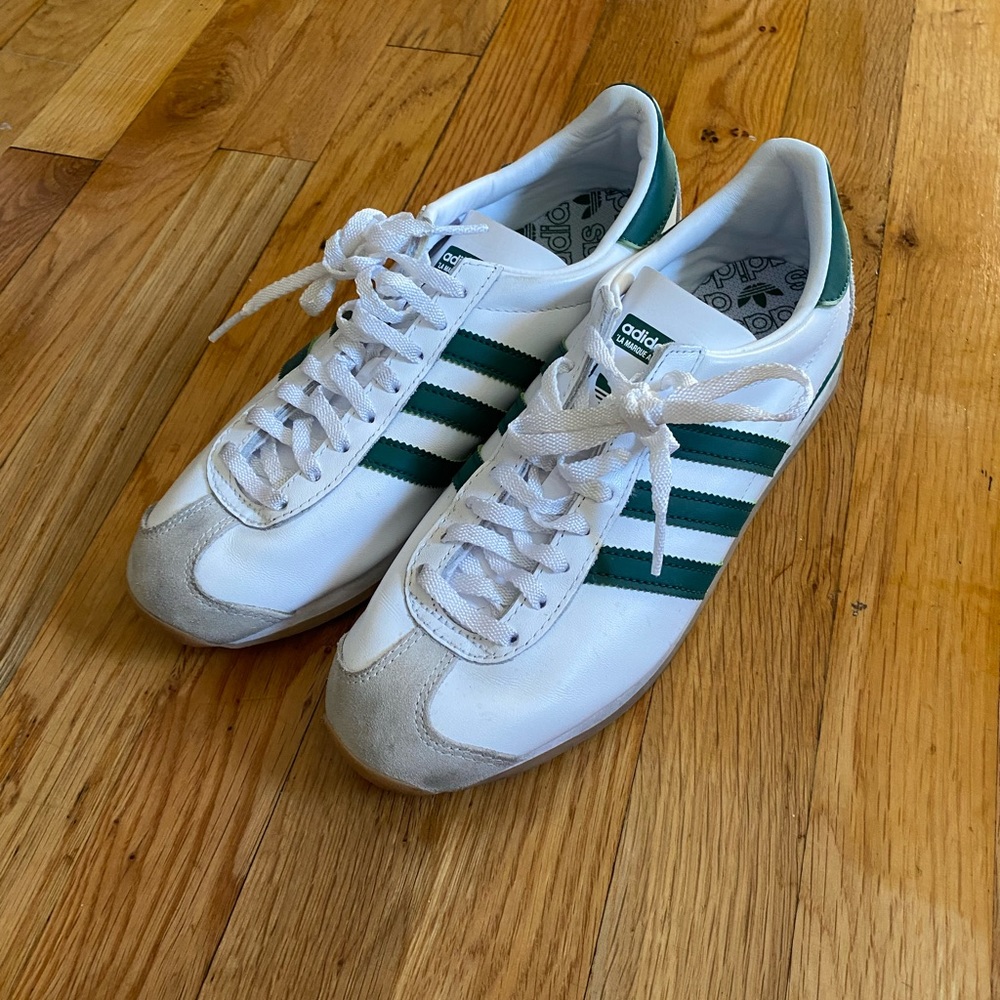 Adidas La Marque Aux 3 Bandes white green shoes sneakers tennis 7.5 men’s